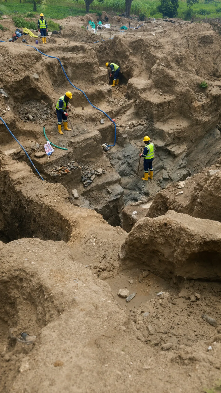 Terraced excavation pit at a Mowic Global mining site in Kaduna State