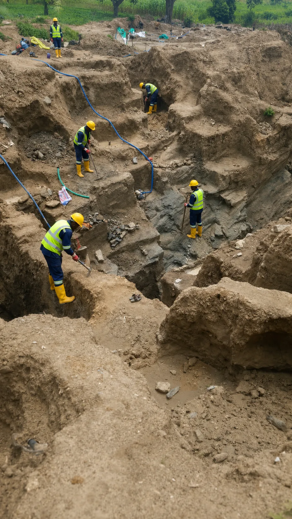 Terraced excavation pit at a Mowic Global mining site in Kaduna State